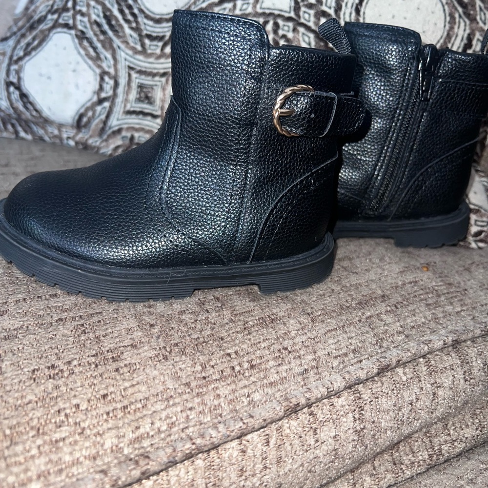 Toddler girl black ankle boots
